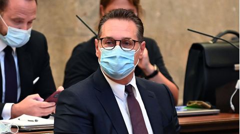 Heinz-Christian Strache, ehemaliger Vizekanzler von Österreich, im großen Schwurgerichtssaal im Landesgericht Wien