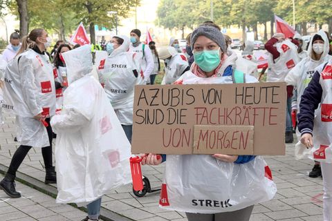 Ein Warnstreik der Auszubildenden im vergangenen Herbst