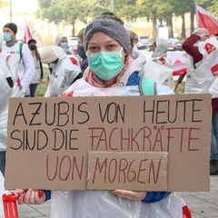 Ein Warnstreik der Auszubildenden im vergangenen Herbst