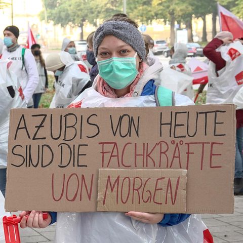 Ein Warnstreik der Auszubildenden im vergangenen Herbst