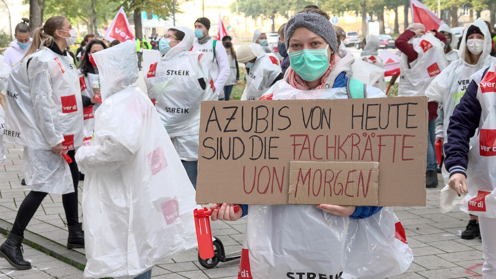 Ein Warnstreik der Auszubildenden im vergangenen Herbst