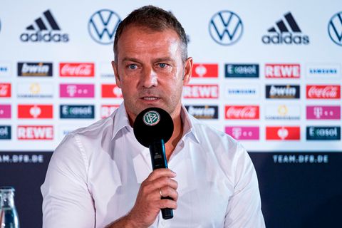 Fußball-Bundestrainer Hansi Flick während einer DFB-Pressekonferenz