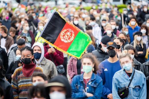 Demonstration für rasche Evakuierungen Schutzbedürftiger aus Afghanistan