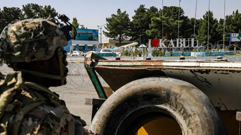 Ein US-Fallschirmjäger in Kabul