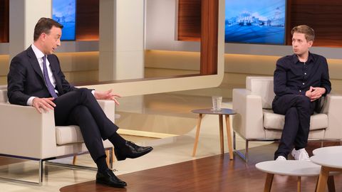 Paul Ziemiak (l., CDU), Kevin Kühnert (SPD) bei "Anne Will"