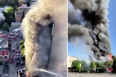 Mailand: 20-stöckiges Wohnhaus steht lichterloh in Flammen