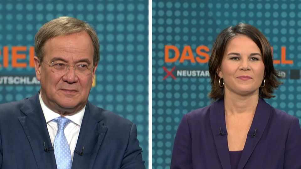 Laschet, Scholz und Baerbock beim Triell von RTL Laschet, Scholz und Baerbock beim Triell von RTL