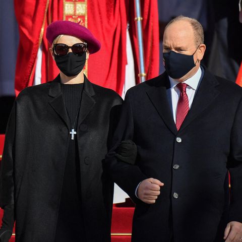 Charlène und Albert beim Gottesdienst im Januar dieses Jahres