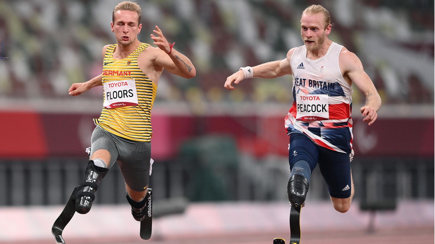 Johannes Floors (l.), 26, Bronze im Prothesensprint (T64)