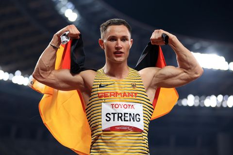 Felix Streng, 26 Jahre alt, Gold im Prothesensprint über 100 Meter und Silber über 200 Meter (T64)
