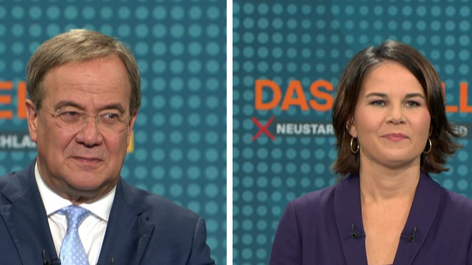 Laschet, Scholz und Baerbock beim Triell von RTL Laschet, Scholz und Baerbock beim Triell von RTL