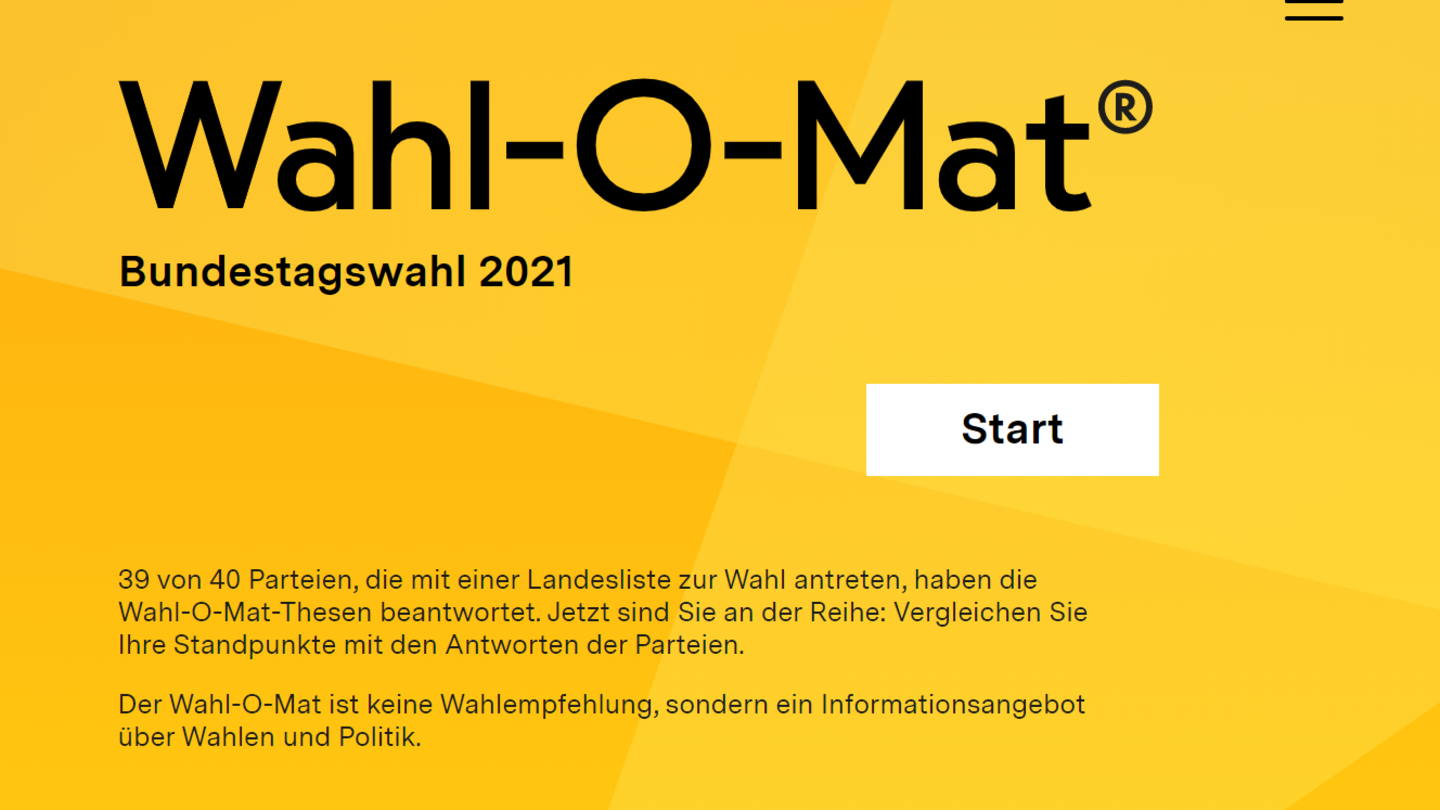 Wahlomat 2021 zur Bundestagswahl