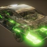 Schnittzeichnung der Abgasanlage eines Autos