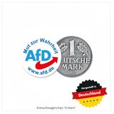 Der Euro war Ihnen schon immer suspekt? Zeigen Sie im Supermarkt, was die einzig harte Währung war: mit dem Deutsche-Mark-Einkaufschip der AfD. 