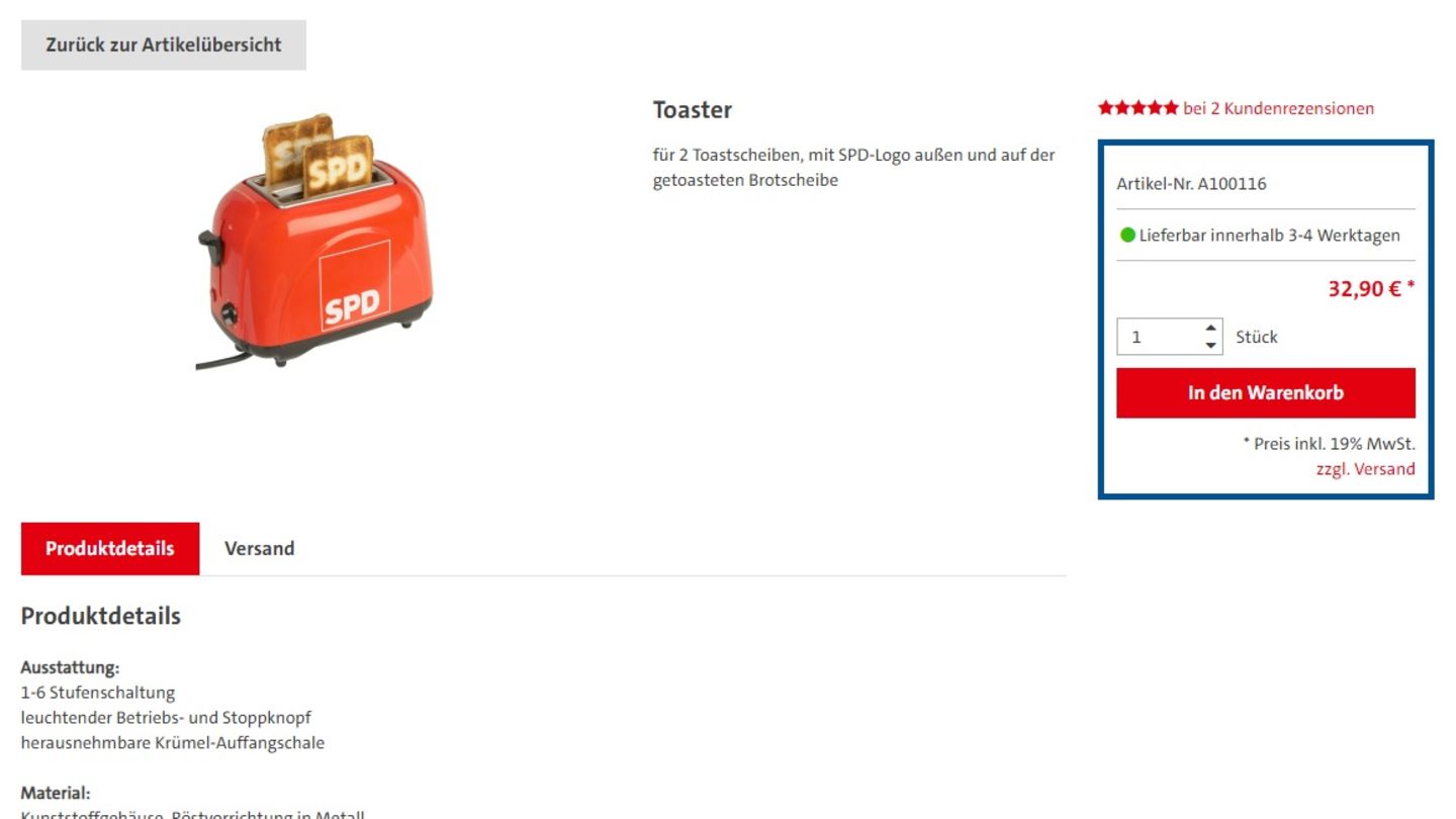 Toaster der SPD