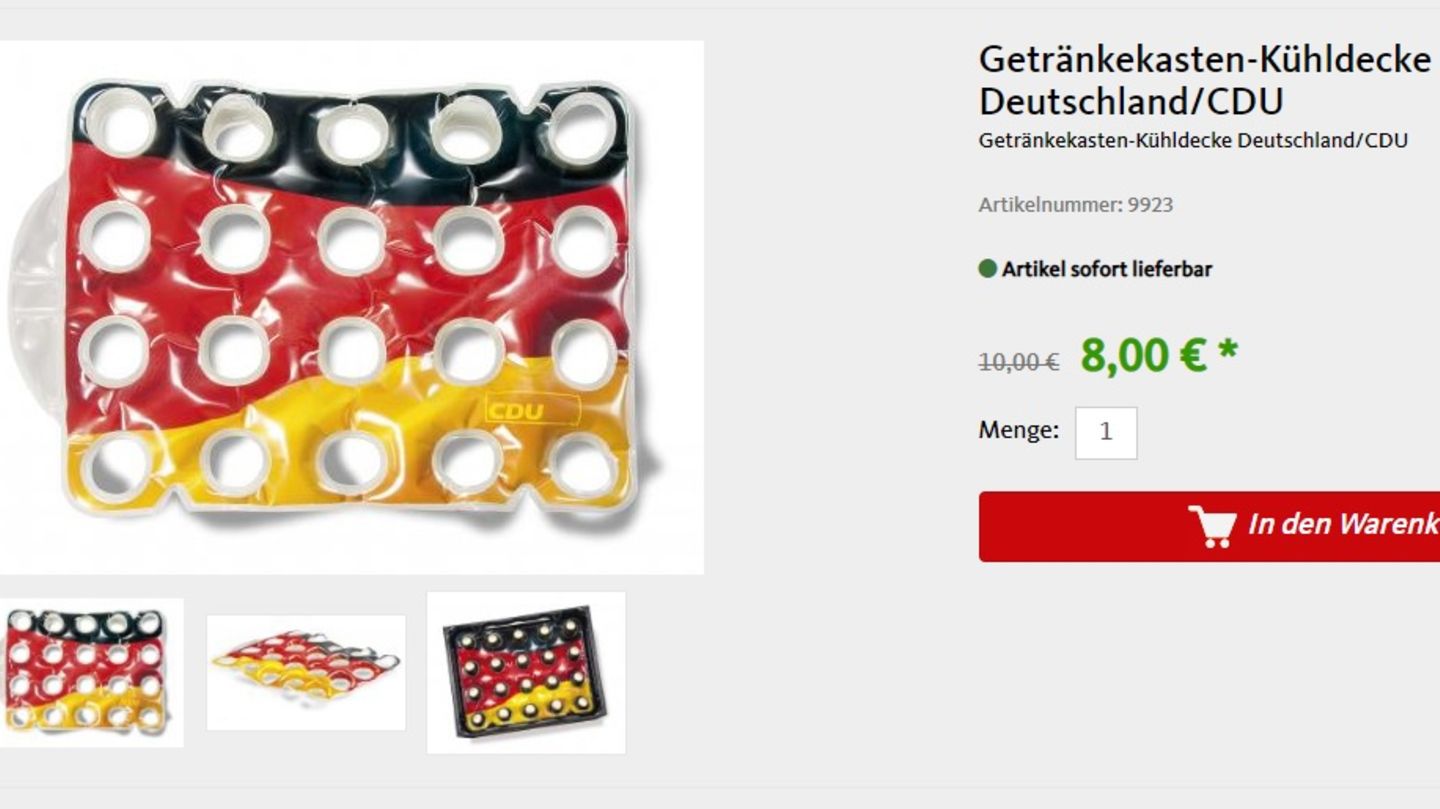 Damit bleiben Sie (und jeder Bierkasten) cool: die Kühldecke der CDU.