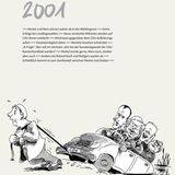 In "Mein Merkel-Bilderbuch" blickt der Karikaturist Klaus Stuttmann auf 200 Seiten und in 800 Karikaturen zurück auf seine jahrzehntelange Beschäftigung mit der heutigen Bundeskanzlerin Angela Merkel. Die wurde nur wegen der Parteispendenaffäre 2000 Parteivorsitzende der CDU. Dass die ostdeutsche Politikerin eine Ära prägen sollte, damit hatte damals niemand gerechnet. Die Kalkulation der CDU-Granden Friedrich Merz, Roland Koch und Co. war wohl eher: Männer haben den Karren in den Dreck gefahren, die Frau soll ihn nun herausziehen - ehe wir Männer wieder das Steuer übernehmen. Sie sollten sich alle täuschen.