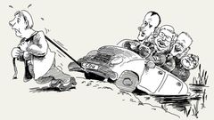 In "Mein Merkel-Bilderbuch" blickt der Karikaturist auf 200 Seiten und in 800 Karikaturen zurück auf seine jahrzehntelange Beschäftigung mit der heutigen Bundeskanzlerin Angela Merkel. Die wurde nur wegen der Parteispendenaffäre 2000 Parteivorsitzende der CDU. Dass die ostdeutsche Politikerin eine Ära prägen sollte, damit hatte damals niemand gerechnet. Die Kalkulation der CDU-Granden Friedrich Merz, Roland Koch und Co. war wohl eher: Männer haben den Karren in den Dreck gefahren, die Frau soll ihn nun herausziehen - ehe wir Männer wieder das Steuer übernehmen. Sie sollten sich alle täuschen.