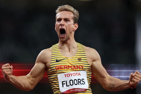 Überwältigt: Johannes Floors schreit seine Freude über die Goldmedaille heraus