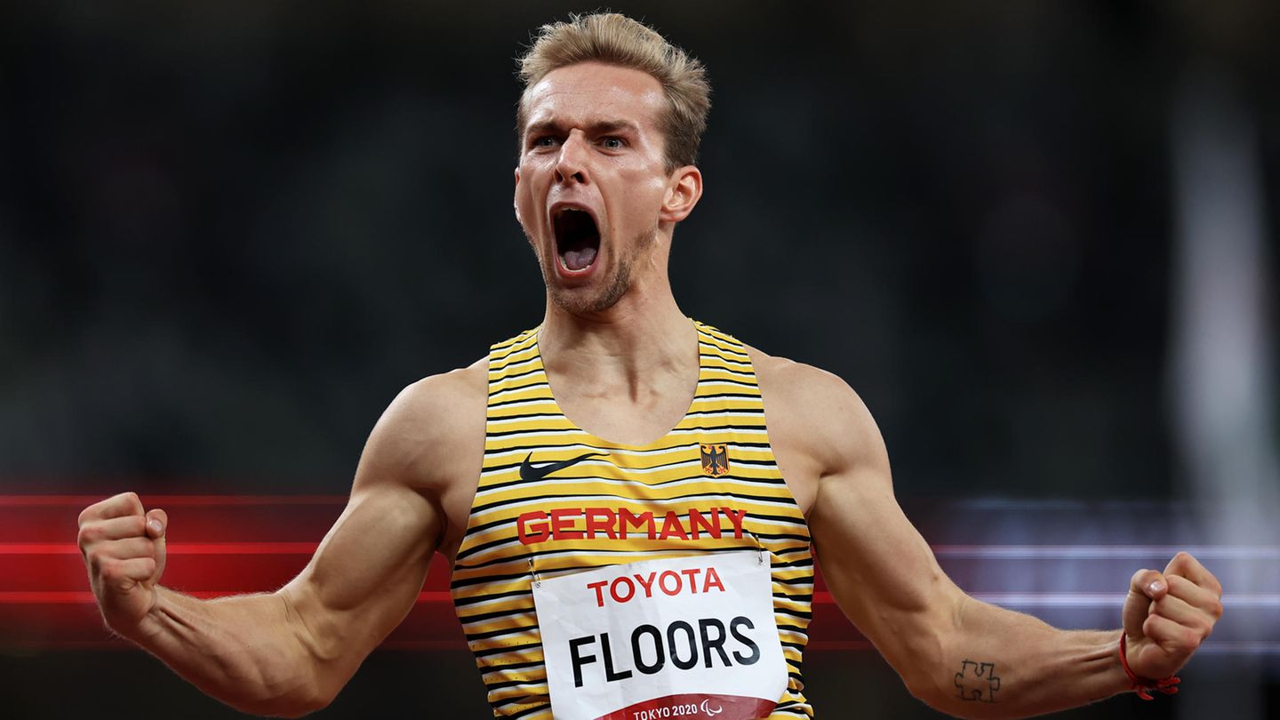 Überwältigt: Johannes Floors schreit seine Freude über die Goldmedaille heraus