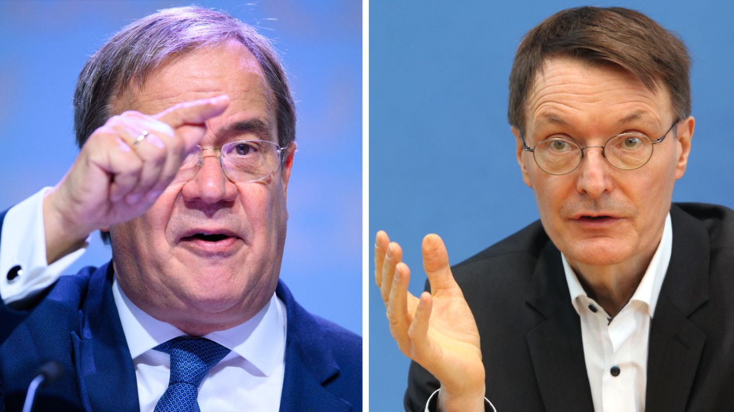 Armin Laschet (l.) will Kanzler werden, Karl Lauterbach wirft ihm vor, sich dabei "einfach dumm" zu benehmen