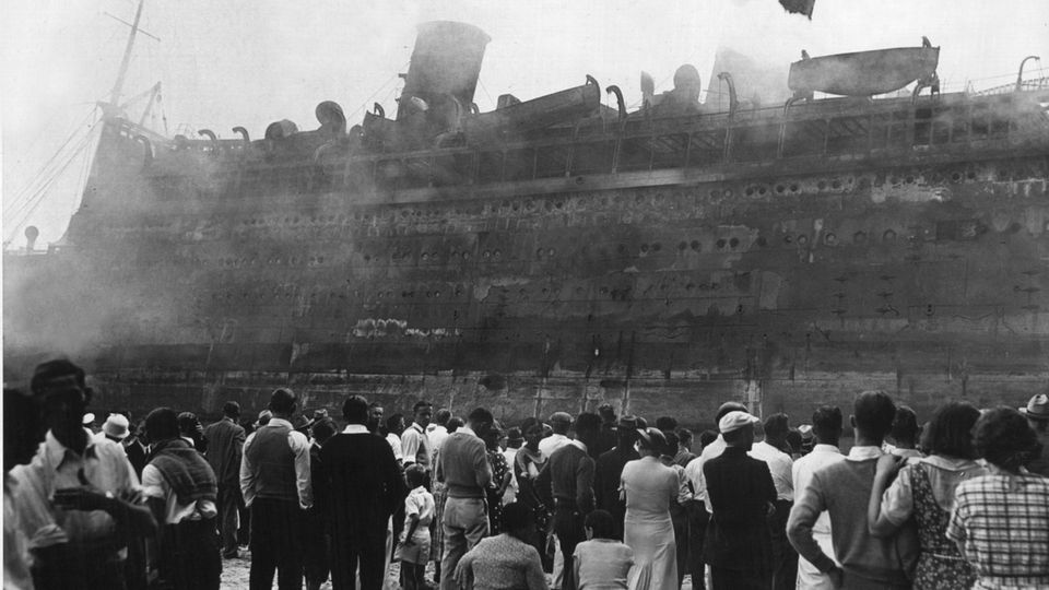 Wrack der "Morro Castle" vor der Küste Jerseys