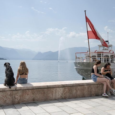 Besucher am Traunsees bei Gmunden