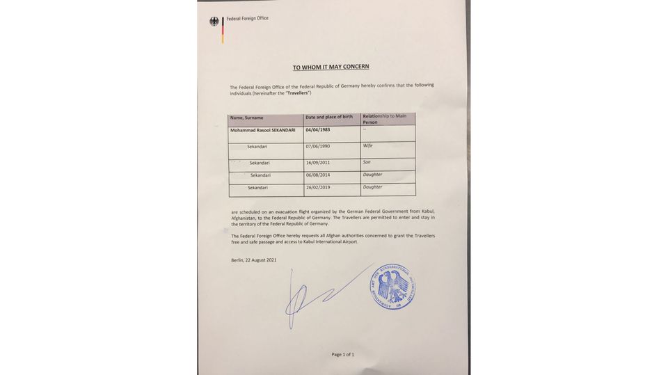 Ramstein Das Laissez-Passer des Auswärtigen Amtes