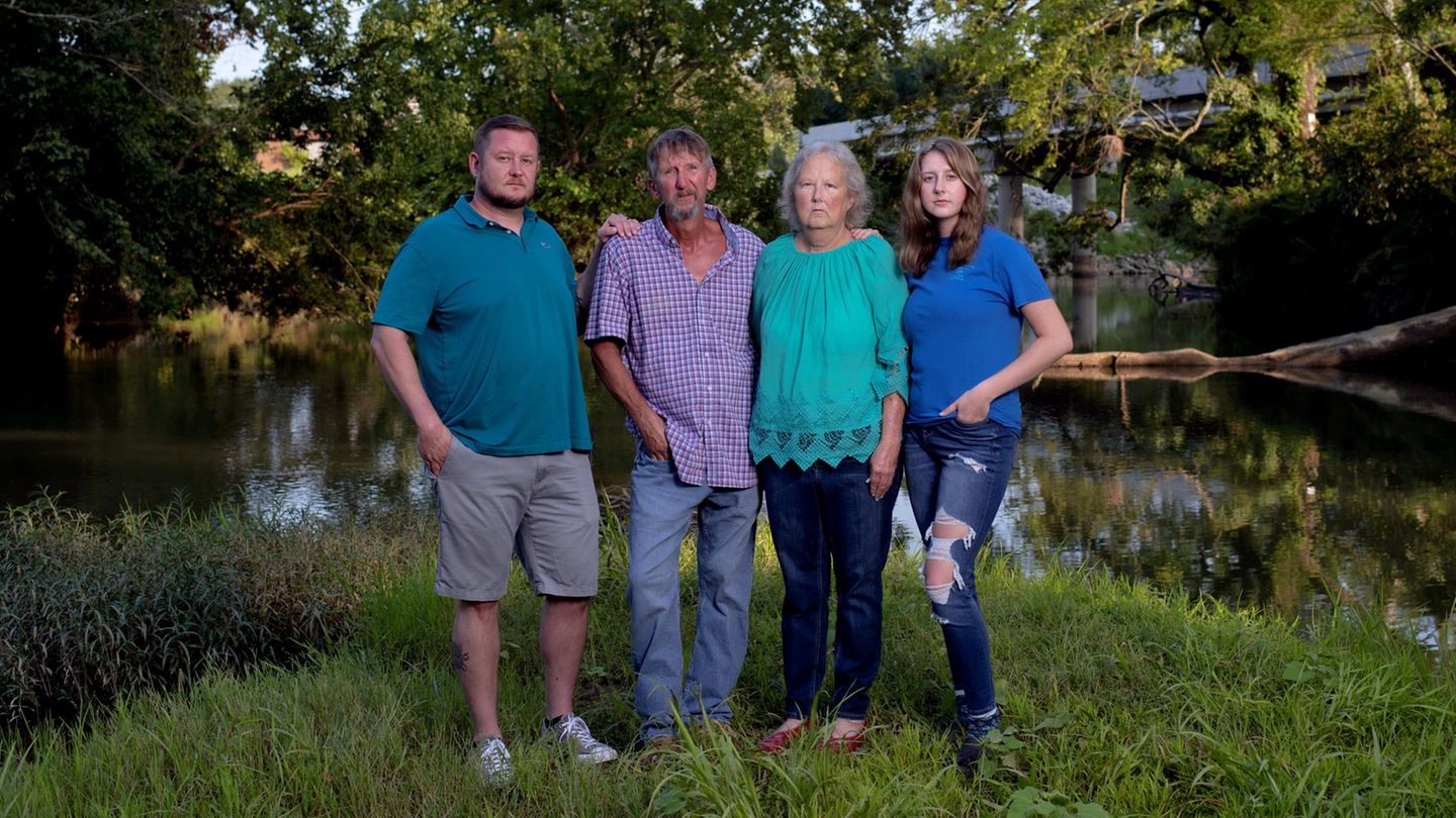 Die Johnsons photographed in Lyerly. Von links: Josh Johnson, Joe Johnson, Jan Johnson und Justine Johnson