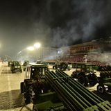 Traktoren mit Artillerie