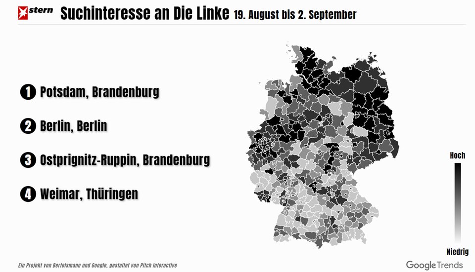 Google data: Before the federal election in 2021: This is how the search interest is distributed among the parties in Germany Google data: Before the federal election in 2021: This is how the search interest is distributed among the parties in Germany