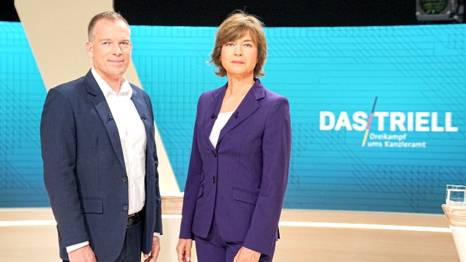 ARD-Chefredakteur Oliver Köhr und ZDF-Polittalkerin Maybrit Illner