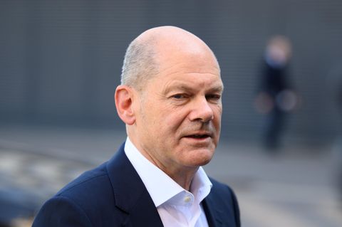 Olaf Scholz bei einer Podiumsdiskussion