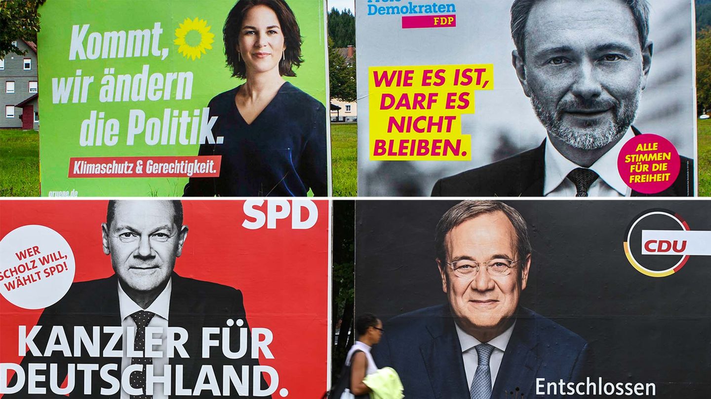 Wahlplakate zur Bundestagswahl 2021