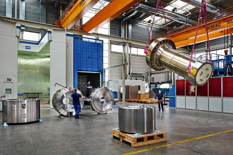 Motorgehäuse des Pumpentyps RUV am Kran