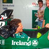 Michael Schumacher nimmt 1991 in seinem Jordan Platz