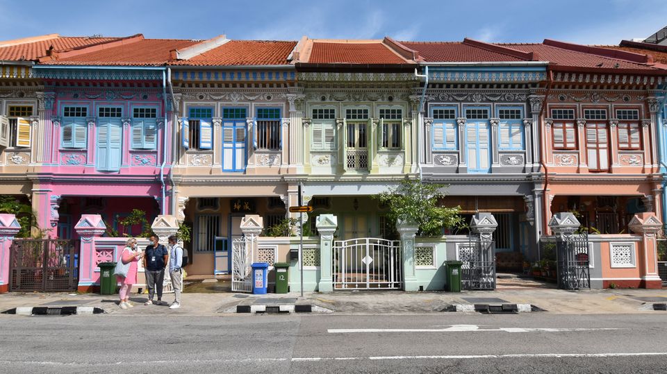 Bunte Peranakan-Häuser in dem Viertel Joo Chiat