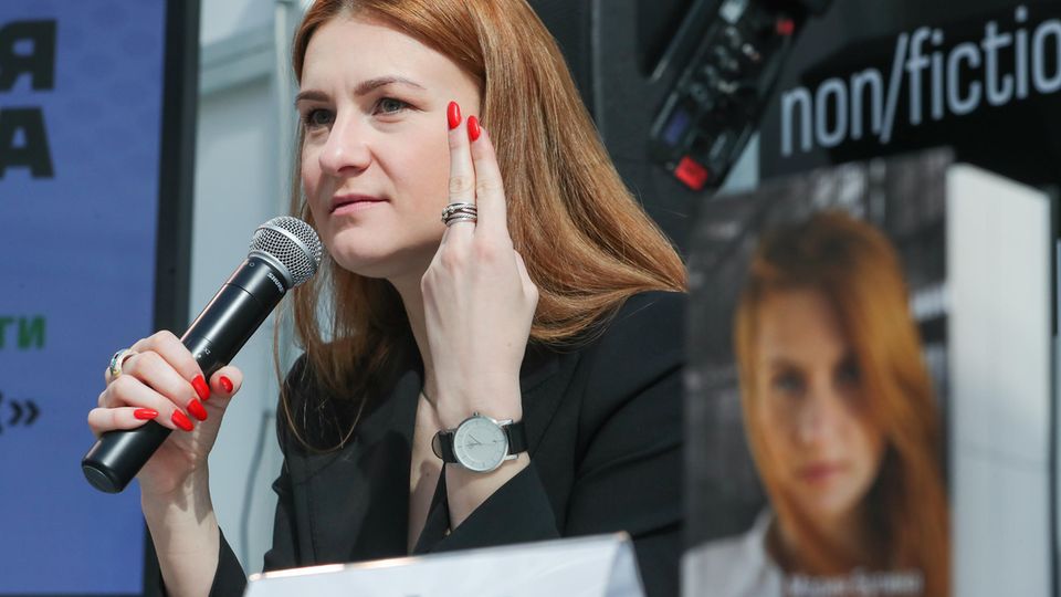Maria Butina während der Präsentation ihres Buches über ihre Haft in den USA Maria Butina während der Präsentation ihres Buches über ihre Haft in den USA