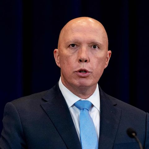 Australiens Verteidigungsminister Peter Dutton bei einer Pressekonferenz im State Department in Washington D.C.