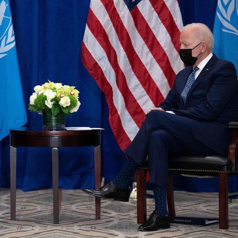 UN-Generalsekretär Guterres spricht vor der Vollversammlung mit US-Präsident Biden