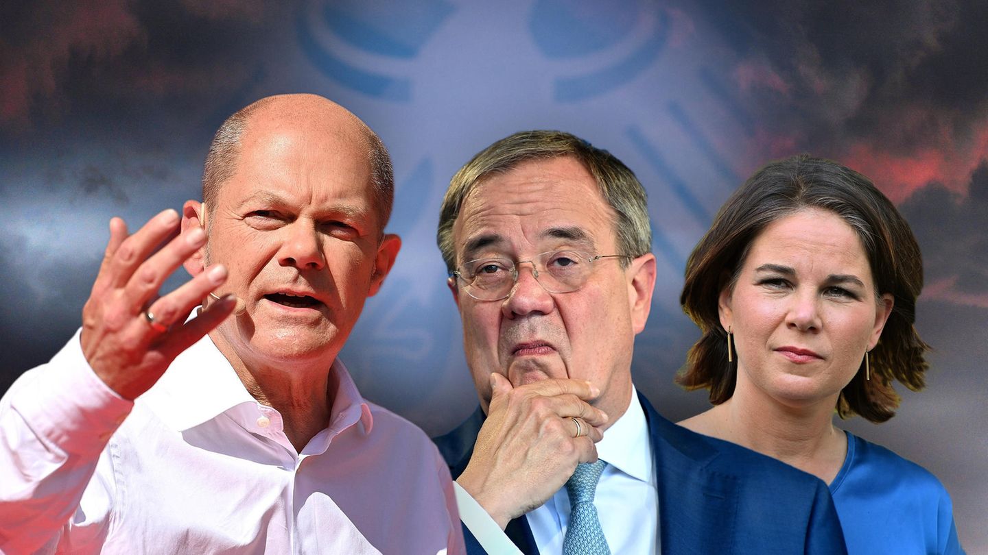 Die Kanzlerkandidaten zur Bundestagswahl 2021: Olaf SCHOLZ (SPD),Armin LASCHET (CDU),Annalena BAERBOCK, (Bündnis 90/die Grünen)