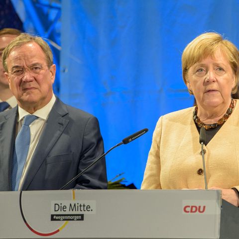Armin Laschet und Angela Merkel bei einem CDU-Termin in Stralsund