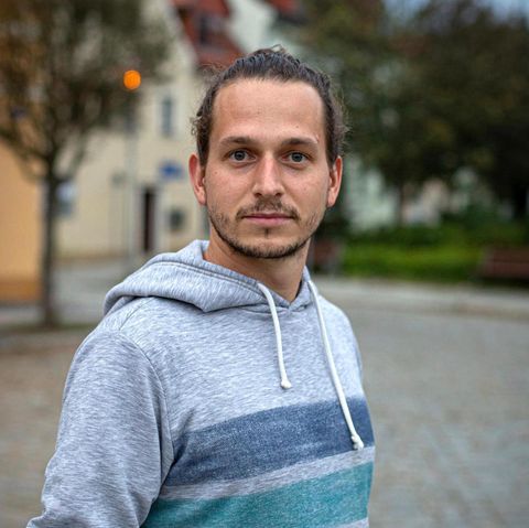 Aktivist Maximilan Becker und Anwohner Enrico Kliemann