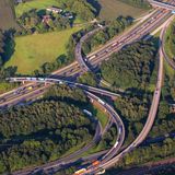 Autobahnkreuz Duisburg-Kaiserberg aus der Luft