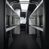 Der Innenraum ist für einen Lieferdiensteinsatz vorbereitet