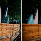 Smartphone-Test: Bei diesem Beispiel erscheinen beide Bilder ähnlich gut. Der Unterschied war beim Fotografieren selbst aber sofort spürbar: Während das iPhone 13 (links) den Nachtmodus mit drei Sekunden Belichtung benötigte, löste das iPhone 13 Pro Max dank des größeren Bildsensors sofort aus