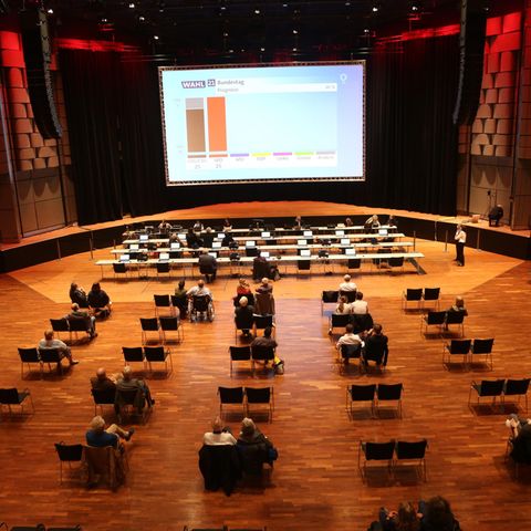Im Sitzungssaal der CDU am Wahlabend