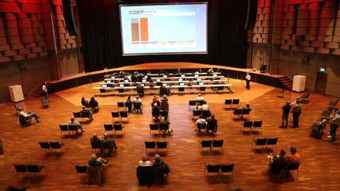 Im Sitzungssaal der CDU am Wahlabend