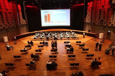 Im Sitzungssaal der CDU am Wahlabend