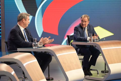 Markus Söder (l.) und Armin Laschet müssen sich ein schlechtes Ergebnis schönreden